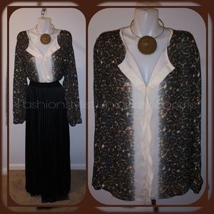 🎀🎀🎀Plus Ashley Stewart Animal Print Blouse plus size